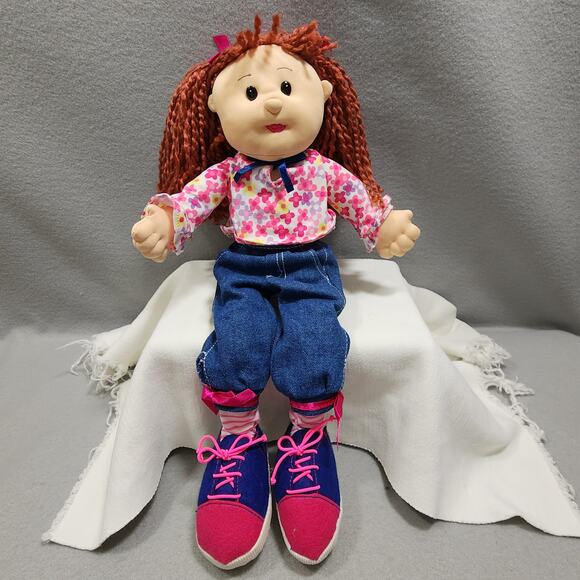 Ty Beanie & Fine Toy Soft Sculpted Plush Dolls Face Body Curly Red Haired Denim - Picture 3 of 16